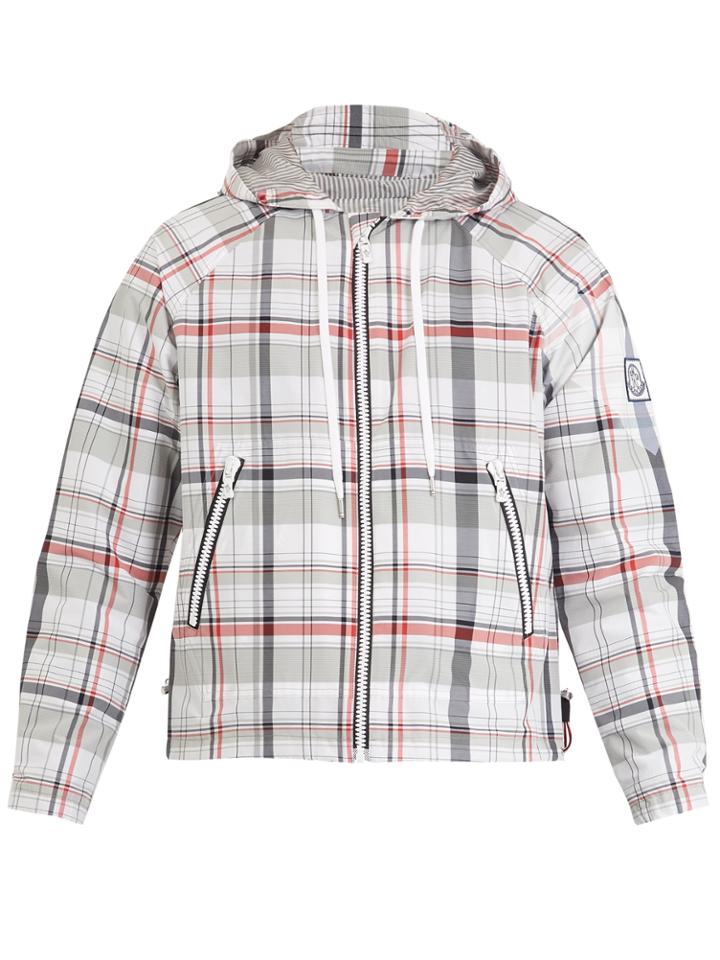 Moncler Gamme Bleu Checked Lightweight Hooded Jacket
