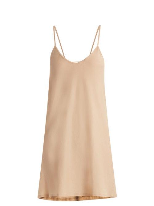 Ladies Lingerie Skin - Scoop-neck Pima-cotton Jersey Slip Dress - Womens - Nude