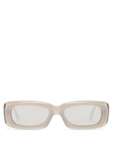 The Attico - X Linda Farrow Mini Marfa Rectangle Sunglasses - Womens - Silver