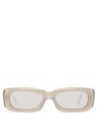 The Attico - X Linda Farrow Mini Marfa Rectangle Sunglasses - Womens - Silver