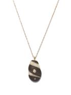 Matchesfashion.com Cvc Stones - Slash Diamond & 18kt Gold Necklace - Womens - Black White
