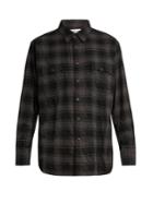 Saint Laurent Distressed Checked Cotton-blend Flannel Shirt