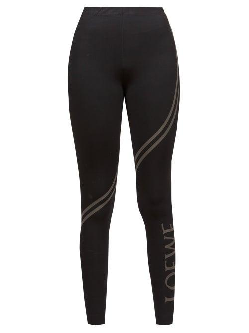 Loewe - Logo-print Jersey Leggings - Womens - Black