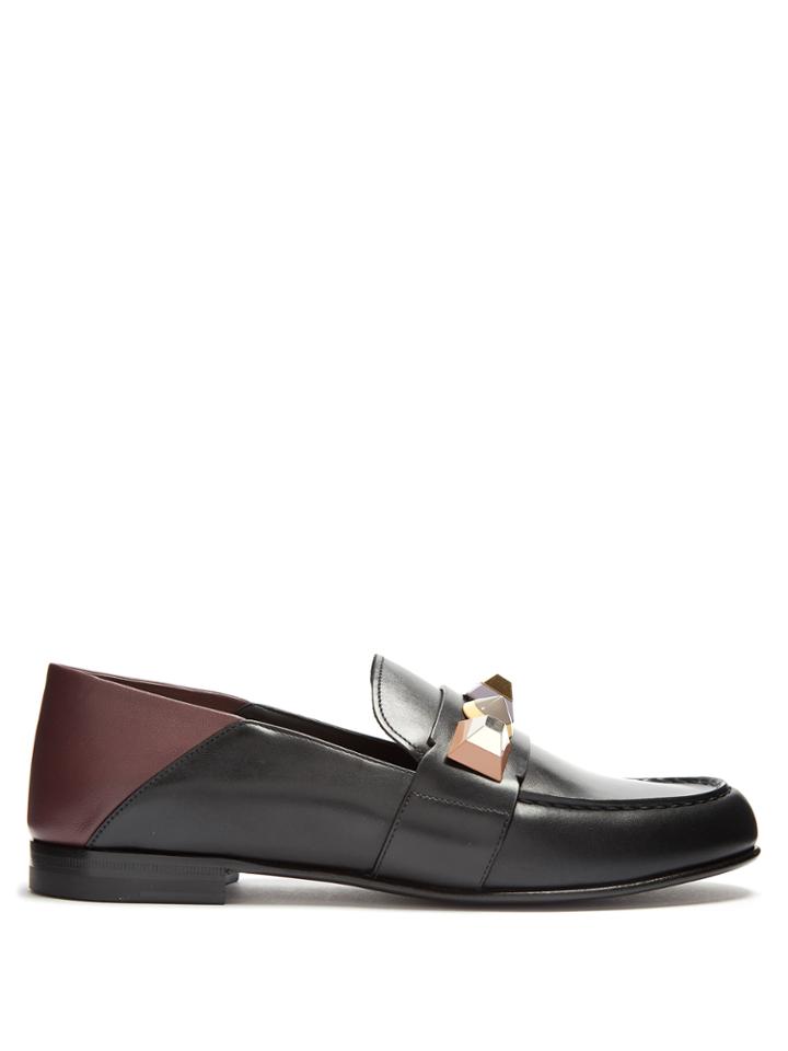 Fendi Studded Leather Loafer