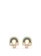 Viltier - Magnetic Diamond, Malachite & 18kt Gold Earrings - Womens - Green Gold