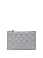 Matchesfashion.com Valentino - Candystud Quilted Leather Pouch - Womens - Light Blue