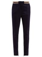 Matchesfashion.com Gucci - Striped Waist Technical Jersey Trousers - Womens - Blue