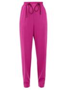 Matchesfashion.com Roksanda - Palmira Knotted Wool-blend Trousers - Womens - Dark Pink