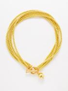 Timeless Pearly - Beaded Gold-plated Necklace - Womens - Yellow Gold