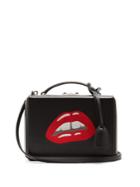 Mark Cross Grace Small Lips-embellished Leather Box Bag