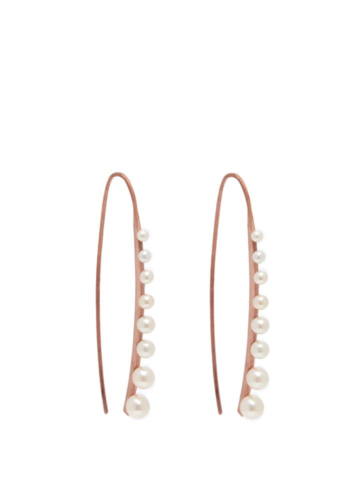 Sophia Kokosalaki Meteorfall Pearl & Rose-gold Earrings