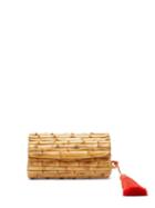 Matchesfashion.com Glorinha Paranagua - Cecilia Tassel Embellished Bamboo Clutch - Womens - Orange Multi