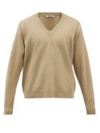 Auralee - V-neck Wool Sweater - Mens - Beige