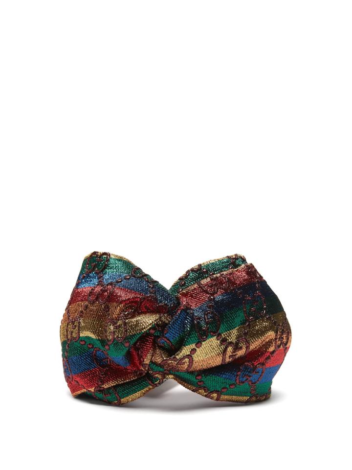 Guccilux Logo-jacquard Lurex Turban Headband
