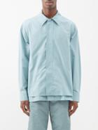 Le17septembre Homme - Layered-hem Cotton Shirt - Mens - Blue