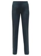 Matchesfashion.com The Row - Ladan Tailored Wool Blend Crepe Trousers - Womens - Dark Green
