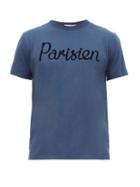 Matchesfashion.com Maison Kitsun - Parisien Print Cotton T Shirt - Mens - Mid Blue