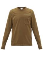 Matchesfashion.com Helmut Lang - Logo-print Long-sleeve Cotton T-shirt - Mens - Green