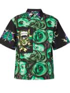 Matchesfashion.com Prada - Poppy Print Poplin Shirt - Mens - Black Green