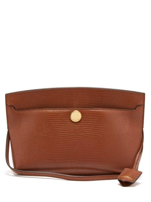 Matchesfashion.com Burberry - Society Small Lizard Effect Leather Shoulder Bag - Womens - Tan