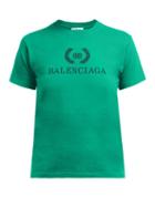 Matchesfashion.com Balenciaga - Logo Print Cotton T Shirt - Womens - Green