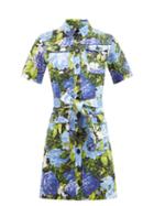 Richard Quinn - Roxy Floral-print Denim Dress - Womens - Blue Multi