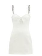 Ladies Rtw David Koma - Chain-link Strap Crepe Mini Dress - Womens - White