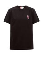 Matchesfashion.com Maison Kitsun - Patched Acide Fox Embroidered Cotton T Shirt - Mens - Black