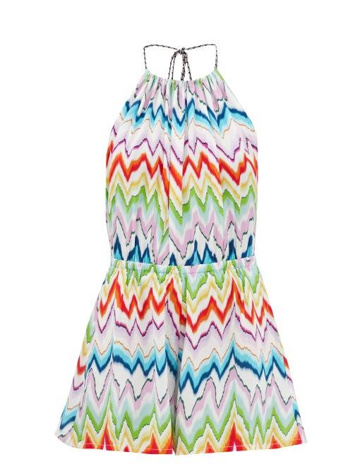 Missoni - Zigzag-print Halterneck Playsuit - Womens - Multi