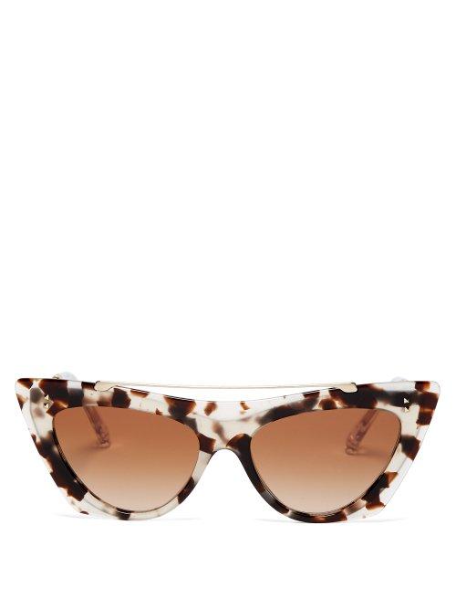 Matchesfashion.com Valentino - Cat Eye Tortoiseshell Acetate Sunglasses - Womens - Tortoiseshell