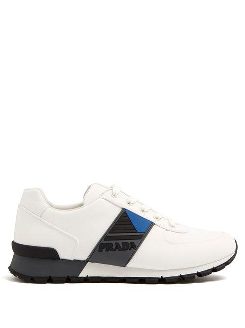 Matchesfashion.com Prada - Contrast Panel Low Top Trainers - Mens - White