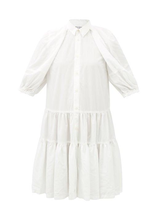 Comme Des Garons Comme Des Garons - Tiered-hem Poplin Dress - Womens - White