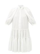 Comme Des Garons Comme Des Garons - Tiered-hem Poplin Dress - Womens - White