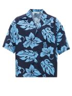 Matchesfashion.com Prada - Floral Print Cuban Collar Shirt - Mens - Blue Multi