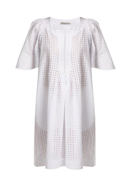 Matchesfashion.com Three Graces London - Prudence Broderie Anglaise Cotton Dress - Womens - White