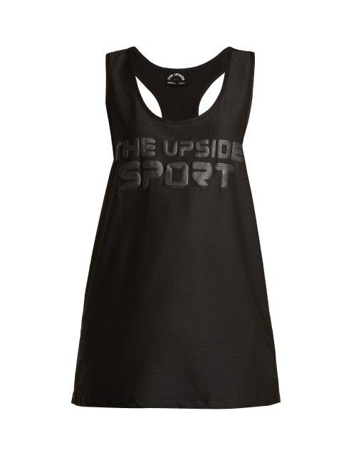 Matchesfashion.com The Upside - Winnie Logo Print Performance Tank Top - Womens - Black
