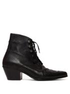 Matchesfashion.com Saint Laurent - Rebecca Western Leather Ankle Boots - Womens - Black