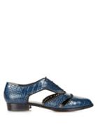 Robert Clergerie Ambro Crocodile-effect Leather Shoes