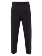 Matchesfashion.com Ami - Tapered Leg Wool Twill Trousers - Mens - Navy
