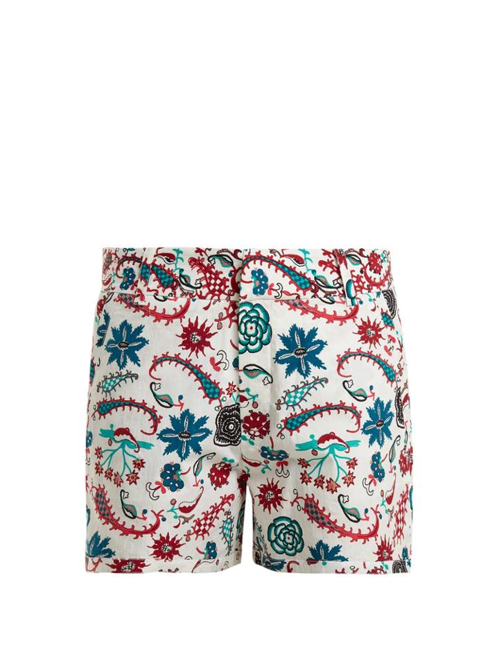Le Sirenuse, Positano Leopard Garden-print Cotton Shorts