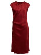 Matchesfashion.com Joseph - Burgess Satin Crepe Wrap Midi Dress - Womens - Burgundy