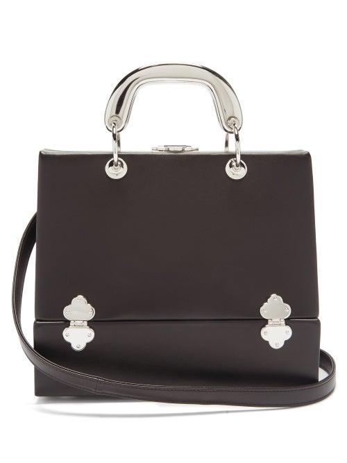 Matchesfashion.com Rodo - Sixty Six Small Leather & Metal Box Bag - Womens - Black
