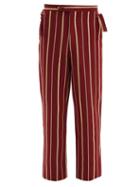 Matchesfashion.com Bode - Striped Cotton Trousers - Mens - Burgundy