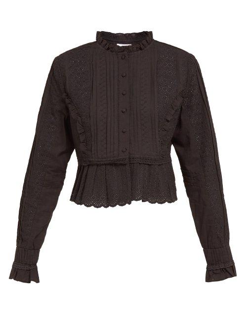 Matchesfashion.com Sir - Celi High Neck Cotton Top - Womens - Black