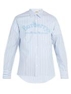 Burberry Logo-embroidered Striped Cotton Shirt