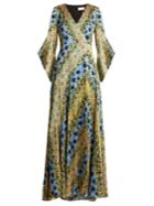 Peter Pilotto Floral-print Silk Wrap-style Gown