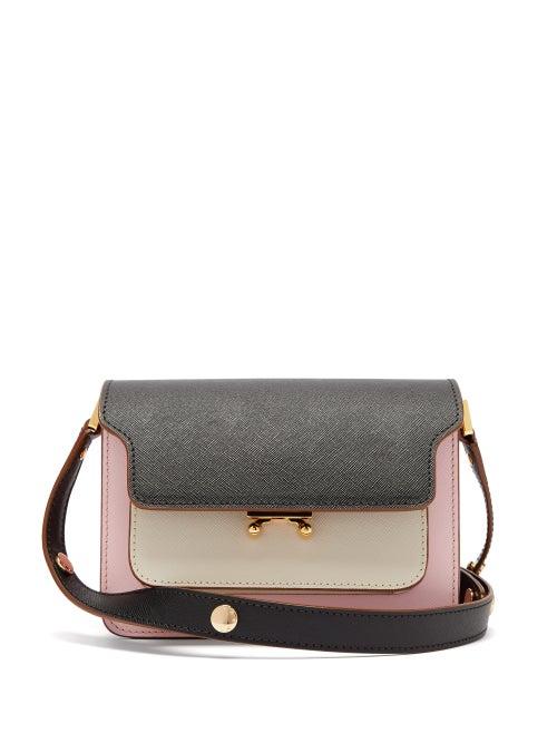 Matchesfashion.com Marni - Trunk Mini Saffiano Leather Cross Body Bag - Womens - Pink Multi