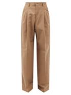 Umit Benan B+ - Pleated Cotton-blend Hopsack Wide-leg Trousers - Mens - Beige
