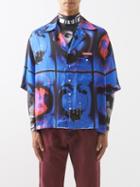 Charles Jeffrey Loverboy - X George Allen Printed Satin Short-sleeved Shirt - Mens - Blue