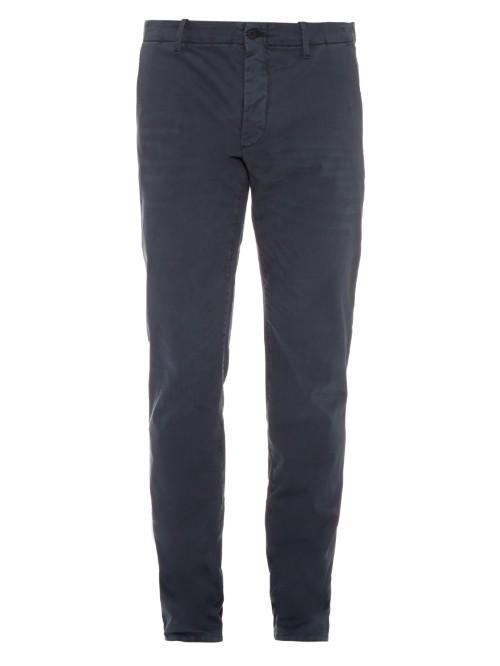 Tomas Maier Slim-fit Brushed Cotton-blend Trousers